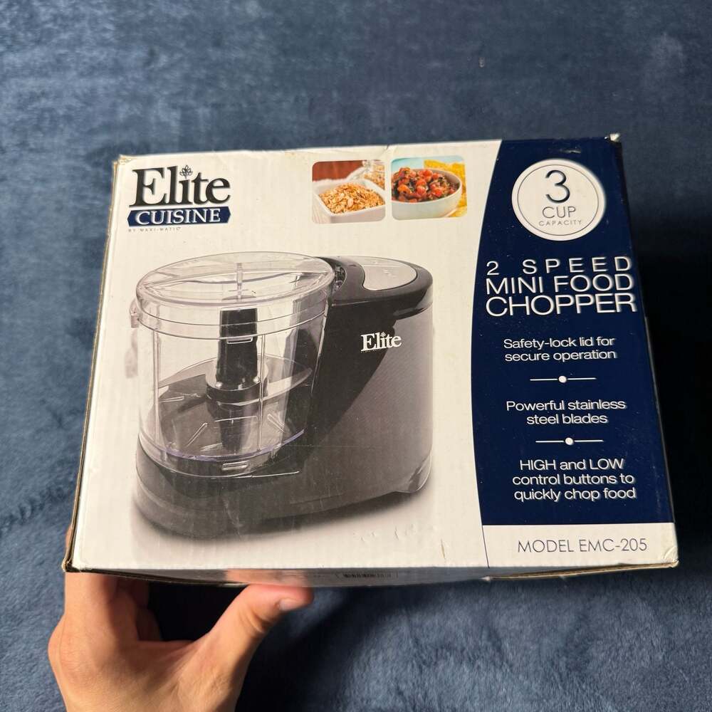 Elite Cuisine EMC-205 3-Cup 2-Speed Mini Food Chopper